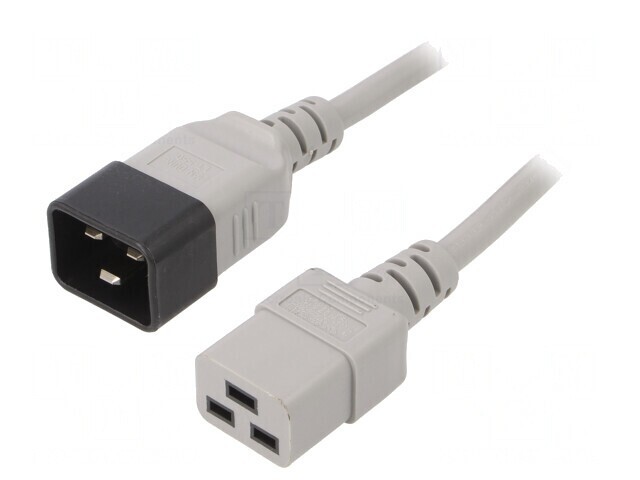 Cablu de alimentare IEC C19-C20 5m Gri 16A 250V