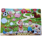 Puzzle 2D cartonat, 120 piese, Ferma, 28&times;42 cm