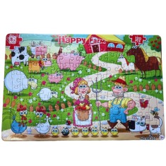 Puzzle 2D cartonat, 120 piese, Ferma, 28&times;42 cm