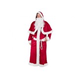 Costum Mos Craciun, mantie cu gluga si barba marime universala