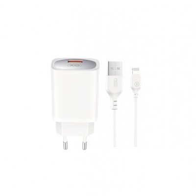 Incarcator Retea Cu Cablu Lightning XO Design CE19, 18W, 3A, 1 x USB-A, Alb foto
