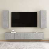 vidaXL Set dulapuri TV, 4 piese, gri beton, lemn prelucrat