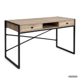 Birou industrial cu 2 sertare si raft, stejar Sonoma, 123x48x80,5 cm