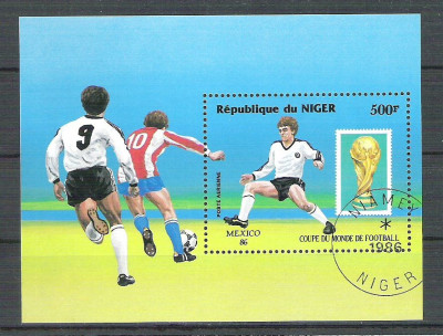 Niger 1986 Sport, perf. sheet, used P.006 foto