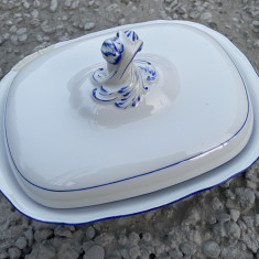 Castron din portelan fin german de MEISSEN pentru servire lasagna, anii 1930