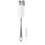 BabyOno Take Care Brush for Bottles and Teats with Mini Brush &amp; Sponge Tip perie de curățare Grey 2 buc