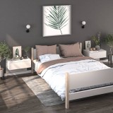 vidaXL Noptiere de perete, 2 buc., alb 810936