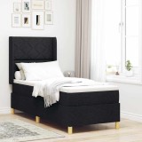 Cumpara ieftin Pat cu arcuri cu benzi LED Negru 80 x 200 cm tesatura