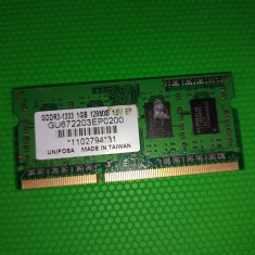 Memorie laptop DDR3 1Gb 1333Mhz PC3-10600S