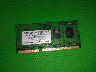 Memorie laptop DDR3 1Gb 1333Mhz PC3-10600S foto
