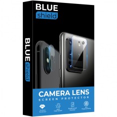 Folie Protectie Camera spate BLUE Shield pentru Apple iPhone 12 Pro Max, Sticla securizata, HD, 0.7mm, 3D, 9H, Neagra