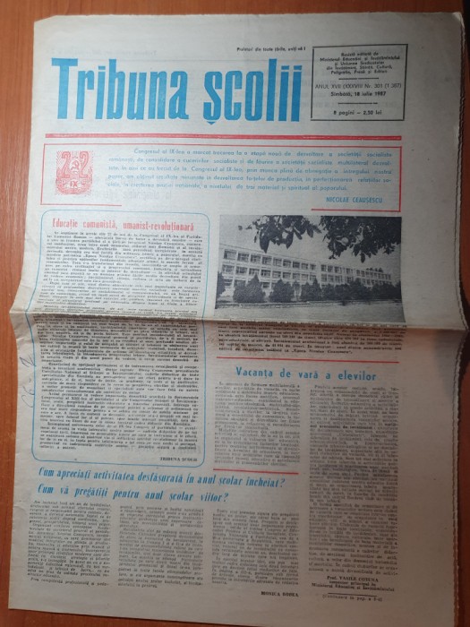 tribuna scolii 18 iulie 1987