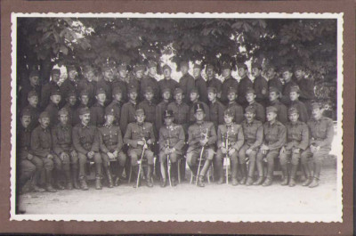 HST P193 Poza ofițeri și soldați maghiari anii 1930-1940 foto