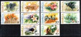 Ruanda Rwanda 1982, Mi #1196-1205 A**, fauna, flora, animale salbatice, pasari, MNH, cota 7,50 &euro;!