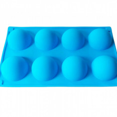 Forma silicon pentru prajituri turnate, Albastru, 8 cavitati, 28 cm, 432COF