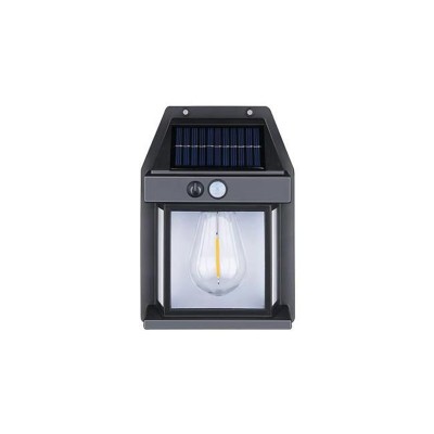 Lampa LED solara, senzor miscare, autonomie 8 ore, 3000K, 12 x 5.8 x 17 cm, IP44 foto