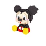 Set De Constructie Mickey Mouse Innovium&trade;, 378 Piese ABS, Model 3D cu Urechi Mari si Pantaloni Rosii, 9.4 &times; 8.3 &times; 9 CM,