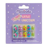 Set 10 unghii false Unicorn Nails, cu adeziv Press-On, pentru fetite, Martinelia 35045