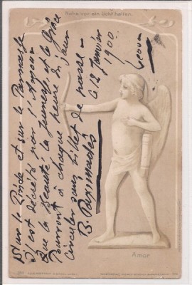 Carte postala circulata in anul 1900 foto