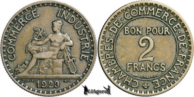 1923, 2 Francs - A Treia Republică Franceză - Franta foto