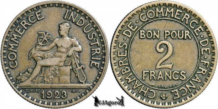 1923, 2 Francs - A Treia Republică Franceză - Franta