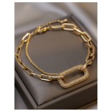 Cumpara ieftin Brățară cu lanț și strasuri &ndash; Design geometric elegant - 770042