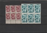 ROMANIA 1931 FONDUL AVIATIEI REGELE CAROL II ARPA SERIA IN BLOC DE 6 TIMBRE STARE MNH