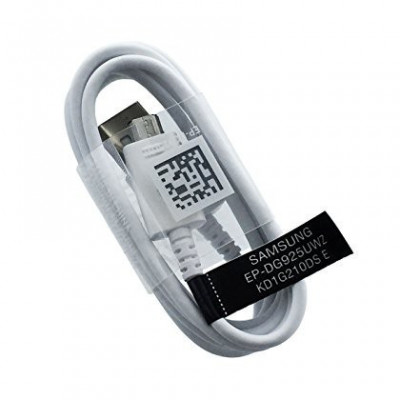 Cablu de Date Samsung EP-DG925UWE (MicroUSB) Alb Original foto