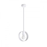 Lampă Suspendată Titran Alb Oțel 1 Bec Rotund Modern De Interior