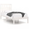 Cadru de pat single, alb, 90x190 cm, lemn masiv de pin