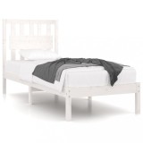 Cumpara ieftin Cadru de pat single, alb, 90x190 cm, lemn masiv de pin