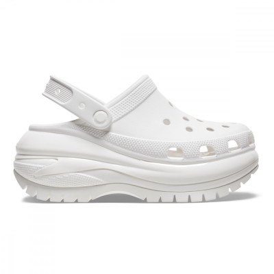 Saboți Crocs Classic Mega Crush Clog Alb - White foto
