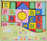 Castel din Lemn Multicolor 40 Piese - Jucarie Educativa, Constructie si Imaginatie - Fete si Baieti 3+