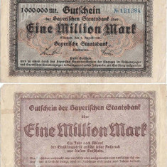 1923 (1 VIII), 1.000.000 mark (Gra:BAY.218b) - Germania (München)!