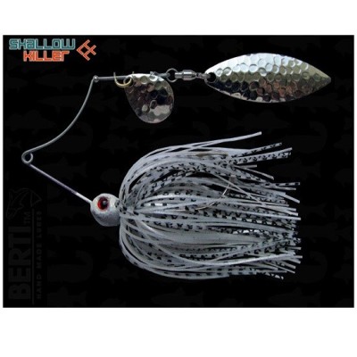 Spinnerbait Bertilure Cu Doua Palete SHALLOW KILLER COLORADO Model SALCIE Culoare ALB/NEGRU-PEARL 11 gr. foto