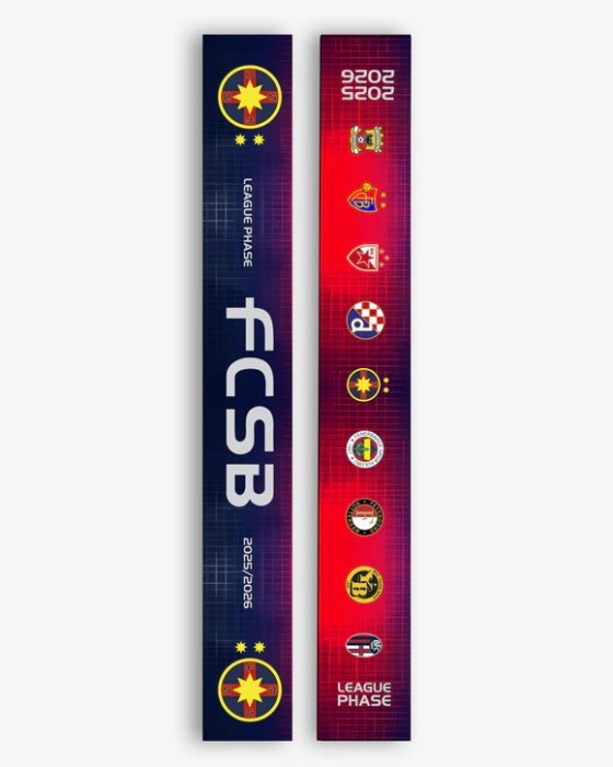 Esarfa (de colectie) fotbal FCSB (Steaua) - Grupa EUROPA LEAGUE sezonul 2025/2026 - produs oficial