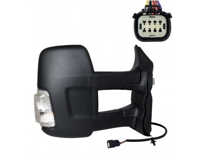 Oglinda usa exterioara FORD TRANSIT/TOURNEO, 10.2019-, partea stanga, View Max, reglare electrica; texturat; cu incalzire; lung; sticla convexa; stic