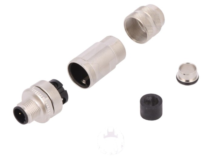 Conector M12 2 pini drept IP67