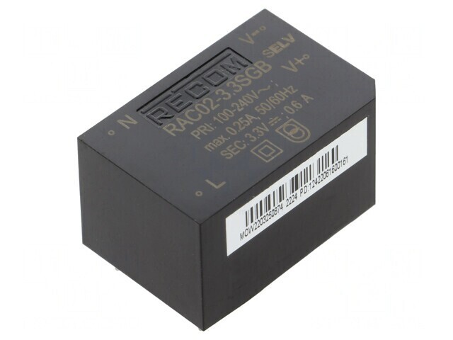 Convertor AC/DC 2W 3,3V 500mA PCB 3000V