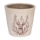 Ghiveci flori ceramica bej maro Ren 15x14 cm