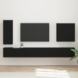 Cumpara ieftin Set Dulap pentru Televizor Montat pe Perete 6 buc. Negru