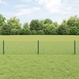 VidaXL Gard din Plasă de Lanț cu 22 Posturi U Verde 0.4x25 m Oțel
