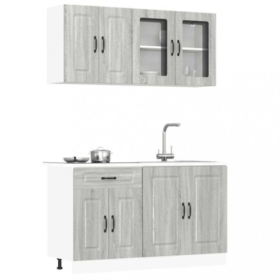 vidaXL Set de dulapuri de bucătărie 4 piese &amp;bdquo;Kalmar&amp;rdquo; lemn Sonoma gri 3314857 foto