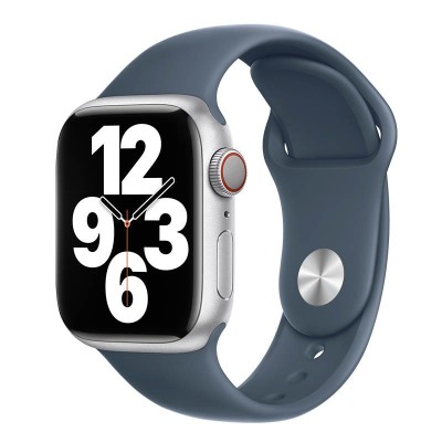 Curea silicon, marca THD, compatibila Apple Watch 45 mm seria 9, Apple Watch SE 44 mm, marimea M/L, albastru storm foto