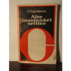 Alte insemnari critice - I. Negoitescu