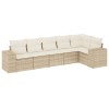 Set canapele de gradina cu perne, 6 piese, bej, poliratan