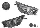 Far Iveco Daily, 07.2014-, fata, Dreapta, cu daytime running light; H1+H7+W21W+W5W; electric; fara motoras, TYC