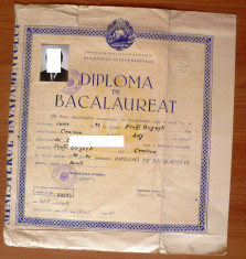 Diploma de Bacalaureat RSR foto