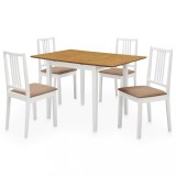 vidaXL Set mobilier de bucătărie, 5 piese, alb, MDF