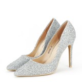 Pantofi eleganti argintii BDG7625 01, 39, 40, Argintiu